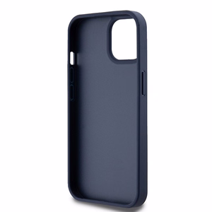 DKNY Nahkainen Mono Raita ja Metallinen Logo Suojakuori iPhone 15 / 14 / 13:lle - sininen