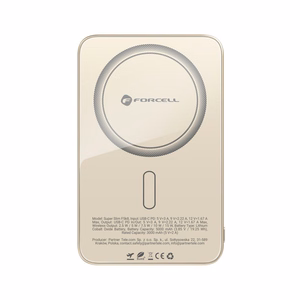 Varavirtalähde yhteensopiva MagSafen kanssa Forcell F-Energy SuperSlim F5K8 QC4.0 PD3.0 15W 5000 mAh titaaniaavikon värinen