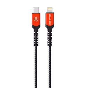 Blavec Cable Raptor braided - Type C to Lightning - PD 20W 2,4A 0,25 metres Apple CarPlay (CRA-CL24BR025) black-red