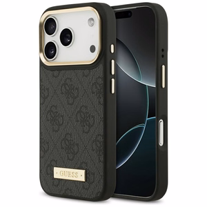 Guess 4G Logo Plate MagSafe suojakuori iPhone 17 Pro - musta
