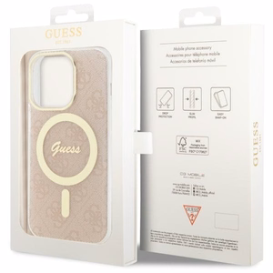 Guess GUHMP14LH4STP iPhone 14 Pro 6.1 vaaleanpunainen/vaaleanpunainen suojakuori 4G MagSafe