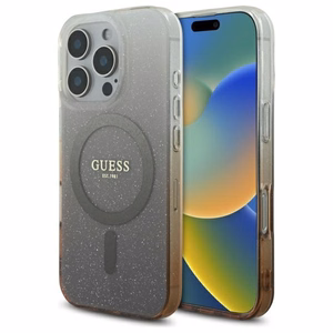 Guess IML Glitter Gradient MagSafe Suojakuori iPhone 16 Pro:lle - ruskea