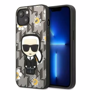Karl Lagerfeld KLHCP13MPMNFIK1 iPhone 13 6.1 harmaa/harmaa Flower Ikonik Karl