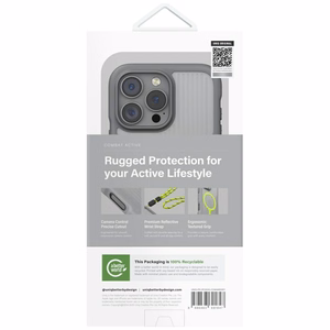Uniq Combat Active Magclick Lataus Suojakuori iPhone 16 Pro:lle - Harmaa