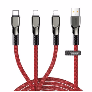 USB-kaapeli Joyroom 3in1 punainen 130cm (enintään 3.5A / 480 mbps)