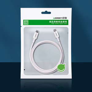 Ugreen US264 60518 USB-C / USB-C PD QC AFC -kaapeli 1m - valkoinen