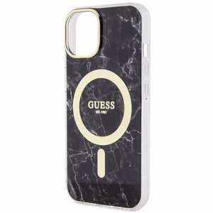 Guess GUHMP14MPCUMAK iPhone 14 Plus 6.7 musta/musta suojakuori Marble MagSafe