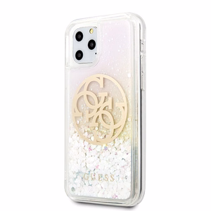 Guess GUHCN58LGIRGP iPhone 11 Pro kova kotelo Gradient Liquid Glitter Circle Logo