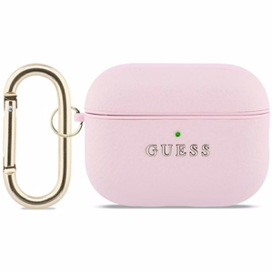 Guess Grained Classic Logo Suojakuori AirPods Pro 3:lle - vaaleanpunainen