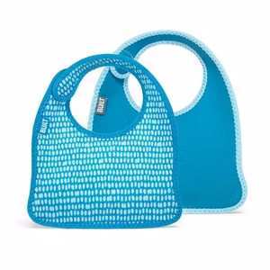 BUILT Mess Mate neopreeniset ruokalaput taaperoille, 2 kpl, Dribble Dots Blue