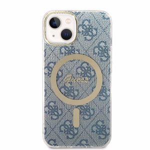 Setti Guess GUBPP14MH4EACSB kotelo+laturi iPhone 14 Plus 6.7" sininen kovakotelo 4G Print MagSafe