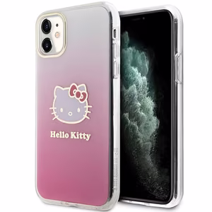 Hello Kitty IML Gradient Electrop Kitty Head suojakuori iPhone 11 / Xr:lle - vaaleanpunainen