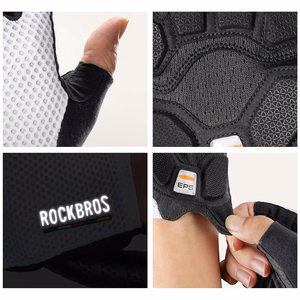Rockbros TLS004 ROAD TO SKY Short Shock Absorbing Cycling Gloves L - White
