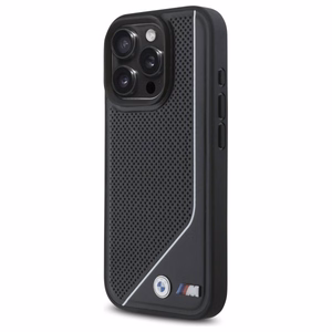 BMW M Perforated Twisted Line MagSafe Suojakuori iPhone 16 Pro:lle - musta