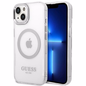 Guess GUHMP14MHTRMS iPhone 14 Plus 6.7" hopea/hopea kova kotelo metalli Outline Magsafe