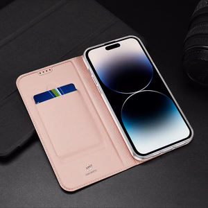 Dux Ducis Skin Pro -lompakkokuori iPhone 15 Pro Max:lle - vaaleanpunainen