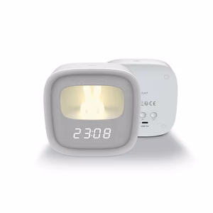 Herätyskello LED puputu yövalolla PURE FNL-06 AURORA valkoinen neliö Forever Light