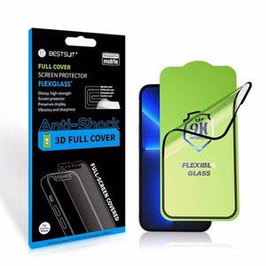 5D Full Glue Hybrid Glass for iPhone 13/13 PRO/14/16e / 17e (SE 4 2025) Bestsuit Flexible black