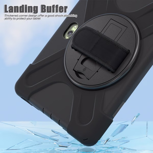 JM Rugged Case Grip suojakuori Samsung Galaxy Tab Active Pro/ Active4 Pro/ Active5 Pro hihnalla musta