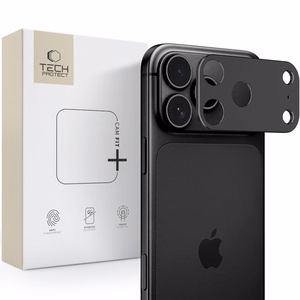 Tech-Protect Camalloy Fit+ -kamerasuoja iPhone 18 Pro Max -mallille, musta