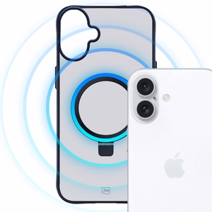 3mk Smoke Case Mag&Stand Suojakuori Apple iPhone 16 Plus:lle - läpinäkyvä