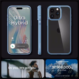 Spigen Crystal Hybrid Suojakuori iPhone 15 Pro Max:lle - Kirkas Sininen