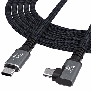 Wozinsky WPS2-UY41S USB-C USB4 40Gb/s 240W 2m kulmakaapeli - musta