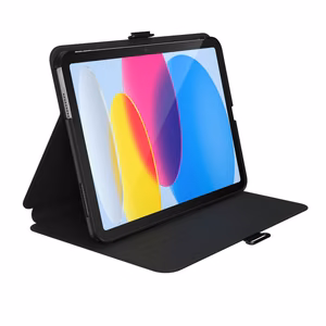 Speck Balance Folio folio-suojakuori iPad 11" (2025) / 10.9" (2022) -laitteelle, Microban-antimikrobisuojauksella, magneettijalustalla, musta