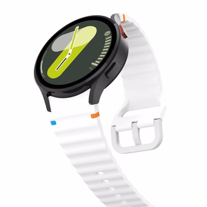 Tech-Protect Silikoninen Sport Samsung Galaxy Watch 4/5/5 Pro/6/7/FE Hihna Valkoinen