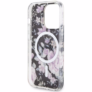 Guess GUHMP14LHCFWSK iPhone 14 Pro 6.1 musta/musta suojakuori Flower MagSafe