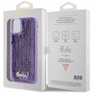 Guess Sequin Script Metal -suojakuori iPhone 11 / Xr:lle - violetti