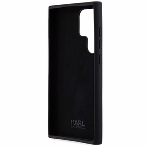 Karl Lagerfeld Silikoninen Ikonik Metal Pin Suojakuori Samsung Galaxy S23 Ultralle - musta
