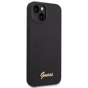 Guess GUHCP14MSLSMK iPhone 14 Plus 6.7 "musta / musta kova kotelo Silikoni Vintage Gold Logo
