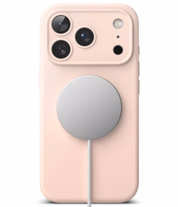 Ringke MagSafe -silikonisuojakuori laitteelle iPhone 18 Pro – vaaleanpunainen