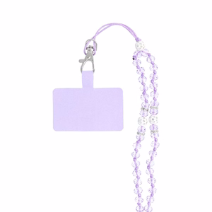 CRYSTAL DIAMOND Puhelimen nauha / narun pituus 74 cm (37 cm silmukassa) / kaulaan - violetti