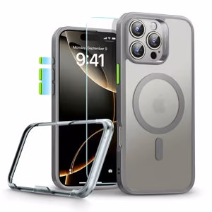 ESR Classic Pro Set Halolock MagSafe suojakuori iPhone 16 Pro Max -puhelimelle - harmaa