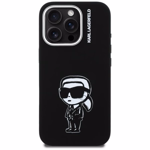 Karl Lagerfeld Silikoninen Karl Sketch MagSafe Suojakuori iPhone 16 Pro Max:lle - Musta