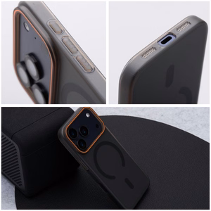 Suojakuori iPhone 17 PRO MAX:lle Go Orange yhteensopiva MagSafen kanssa musta