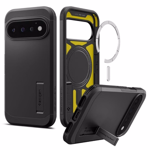 Musta Spigen Tough Armor Mag MagSafe -suojakuori Google Pixel 11 Pro -puhelimelle