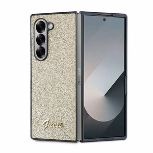 Guess Suojakuori Samsung Z Fold 6:lle GUHCZFD6HGGSHD (HC PU 4G Glitter Script) kultainen