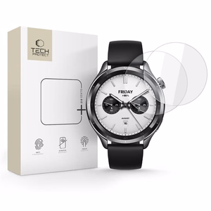 Tech-Protect Glass Fit+ 2 kpl karkaistu lasi Xiaomi Watch S4:lle - läpinäkyvä