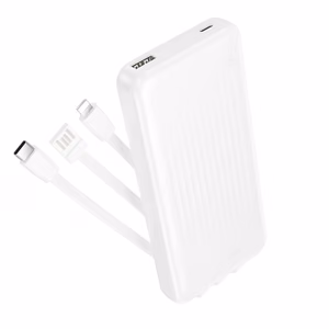 Borofone BJ79 Clever varavirtalähde 10000mAh USB sis. Type-C- ja Lightning-kaapelit valkoinen