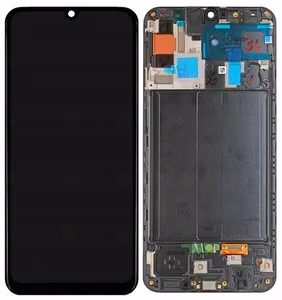LCD screen Samsung A505 A50 2019 with touch screen and frame Black OLED (real size)