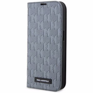 Karl Lagerfeld KLBKP14LSAKLHPG iPhone 14 Pro 6.1 kirjakuori hopeinen/hopeinen Saffiano Monogram