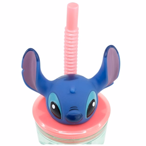 Disney Stitch Flowers -muki pillillä ja 3D-hahmolla, 360 ml