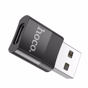 Sovitin Hoco UA17 USB-A Type-C:lle musta
