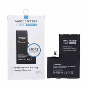 AmpSentrix Basic akku iPhone 14 Pro Maxille (suurikapasiteettinen 4750 mAh)