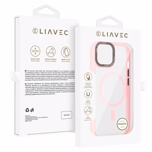 Liavec Hybrid Magsafe Clear Case for Iphone 15 light pink