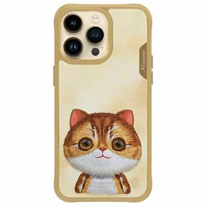 NIMMY Suojakuori BIG EYED PET 2.0 Kissa iPhone 15 Pro:lle khaki