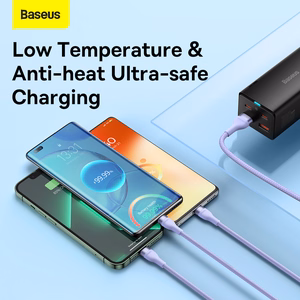 Baseus Cable Flash Series II 3 in 1 - USB to Type C, Lightning, Micro USB - 100W 6A 1,2 metres (CASS030005) purple